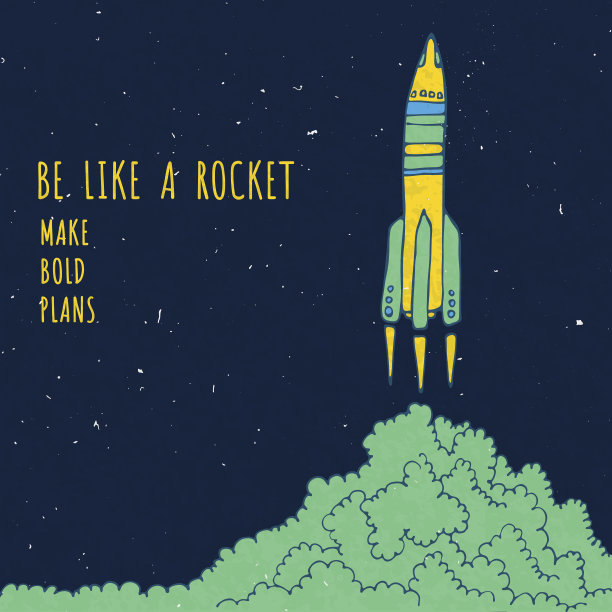 火箭用云彩绘制矢量图图片下载