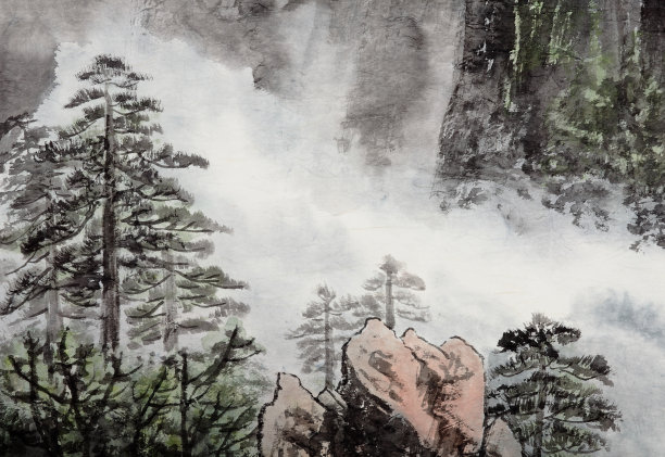 中国传统古树画图片下载