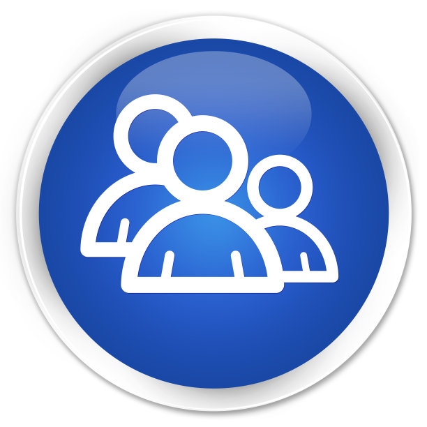群组图标premium蓝色圆形按钮图片下载