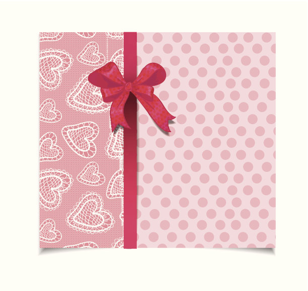 漂亮的复古粉色贺卡图片下载