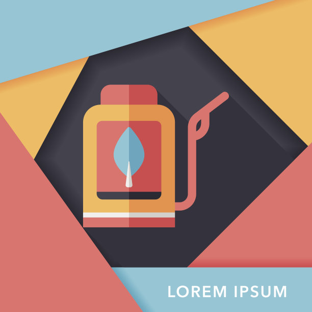 环保概念平面图标与长阴影，eps1图片下载