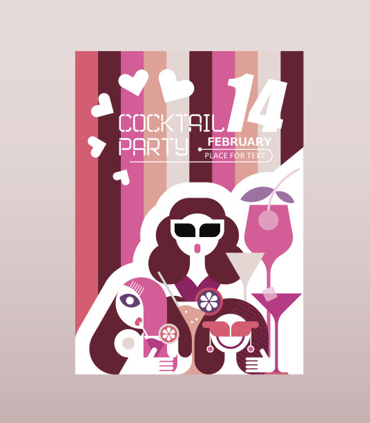 鸡尾酒会海报模板图片下载
