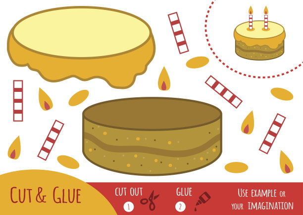 儿童教育纸游戏，蛋糕图片下载