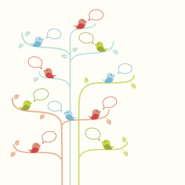 社交网络概念与鸟类图片下载