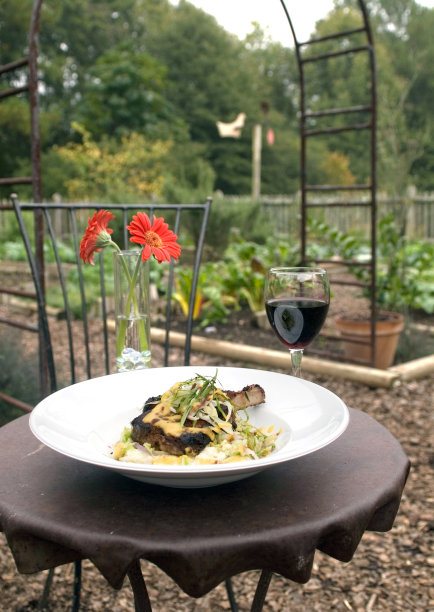 在花园里用餐图片下载