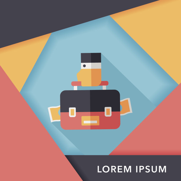 商务袋扁平图标与长影子，eps10图片下载