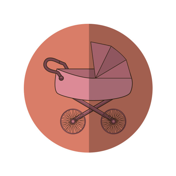婴儿车隔离图标图片下载
