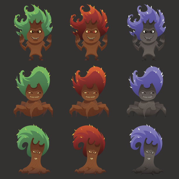 为万圣节收集有趣的怪物。图片下载