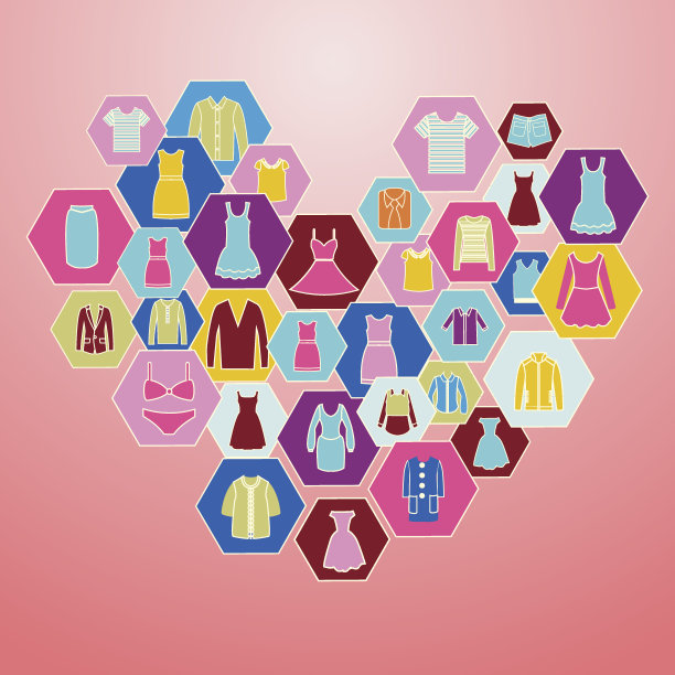 图标一套时尚的男人和女人的服装-插图图片下载