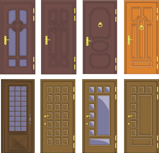 经典的内饰和前木门向量图片下载