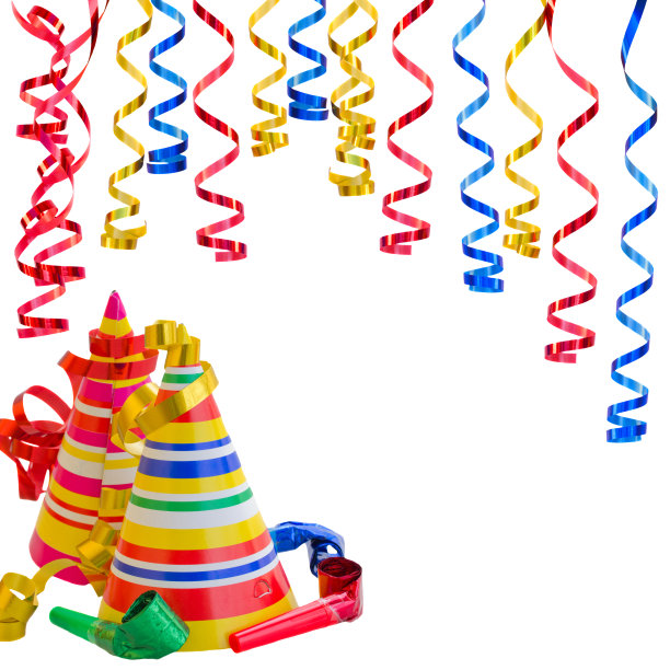 帽子和蛇形的生日派对图片下载