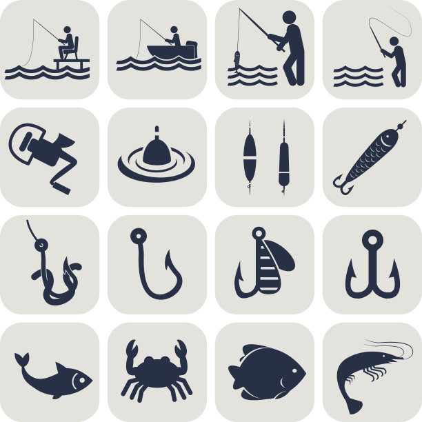 垂钓图标在单一颜色图片下载