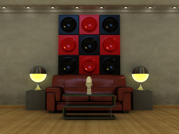 室内可视化时尚的休息室。图片下载