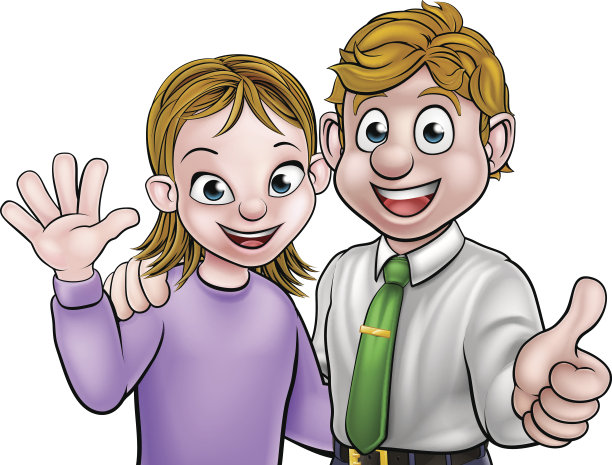 一对卡通男人和女人素材图片