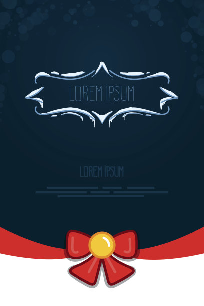 冬季风格的向量元素。手绘框架与雪。图片下载