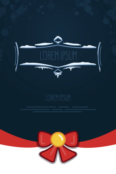 冬季风格的向量元素。手绘框架与雪。图片下载