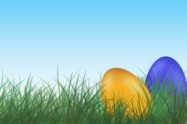 草地上的复活节彩蛋图片下载
