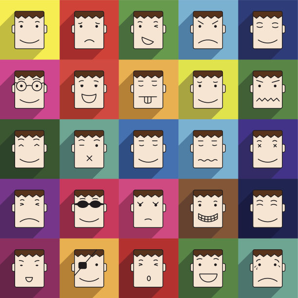 人脸图标在多色窗口图片下载