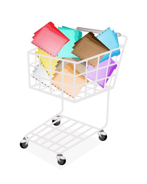 购物车中九种颜色的选项卡文件夹图片下载