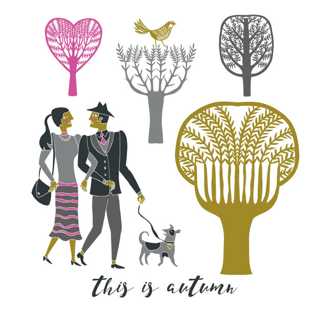 这是秋天。印刷设计。图片下载