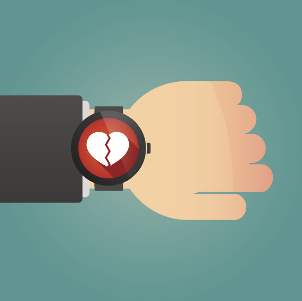 手与智能手表显示一个心脏图片下载