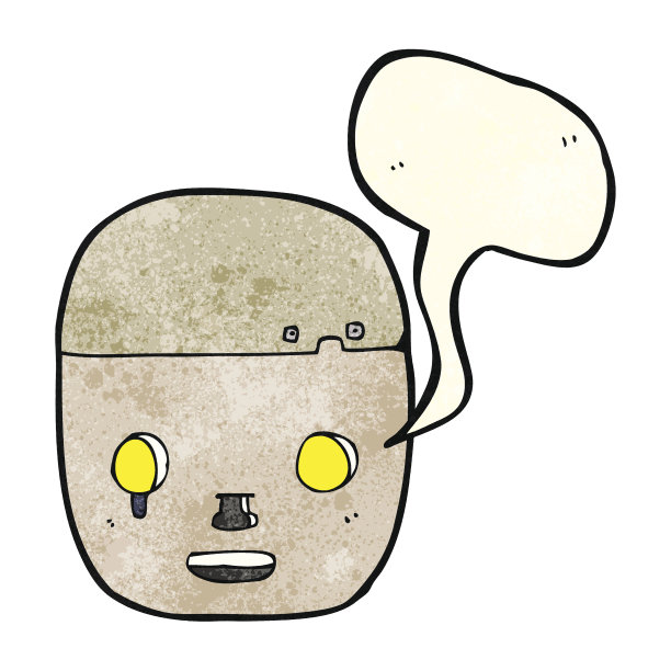 卡通机器人头与语音泡泡图片下载