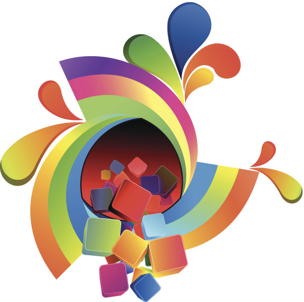 抽象的彩色彩虹爆炸图片下载