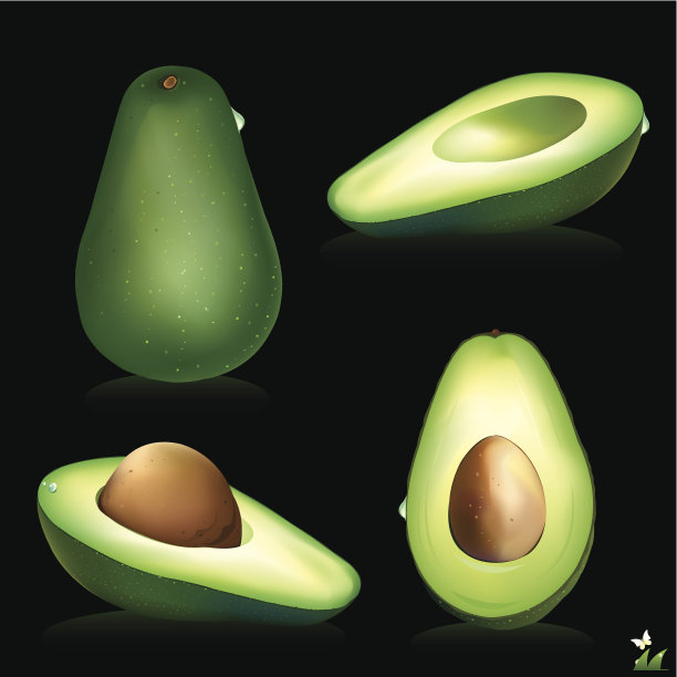 鳄梨。把水果切成两片。图片下载