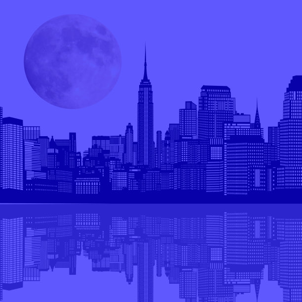 红色的夜晚的城市图片下载