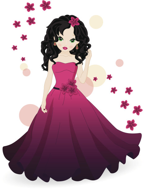 穿粉红色连衣裙的女孩图片下载