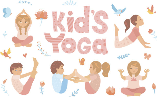 可爱的孩子在做瑜伽练习。图片下载