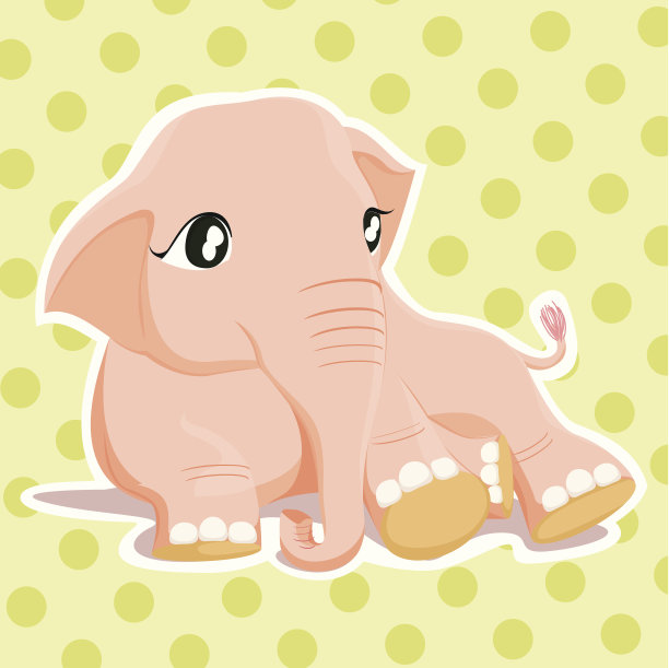 可爱的大象波尔卡点背景图片下载