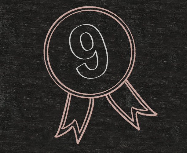 奖励红丝带十名写在黑板背景上图片下载