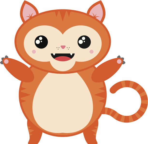 可爱的漫画风格的小猫图片下载