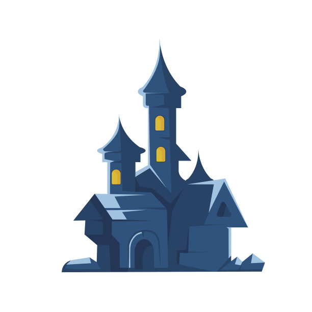吸血鬼的黑暗城堡。矢量插图上的白色背景图片下载