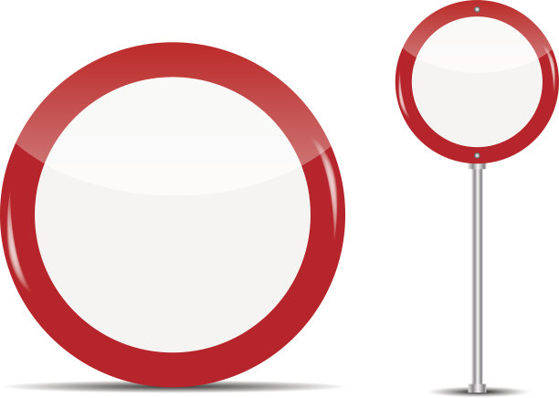 矢量空白交通标志孤立在白色背景图片下载