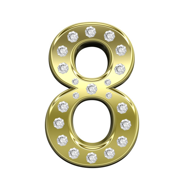 一个数字来自黄金和钻石。图片下载