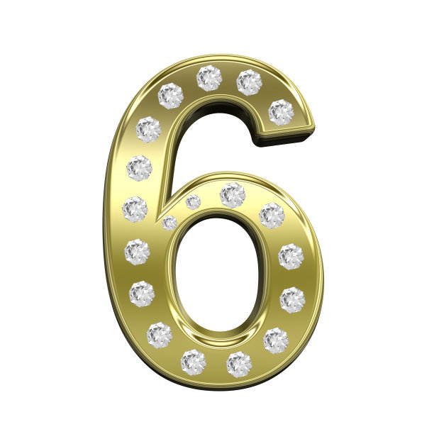 一个数字来自黄金和钻石。图片下载