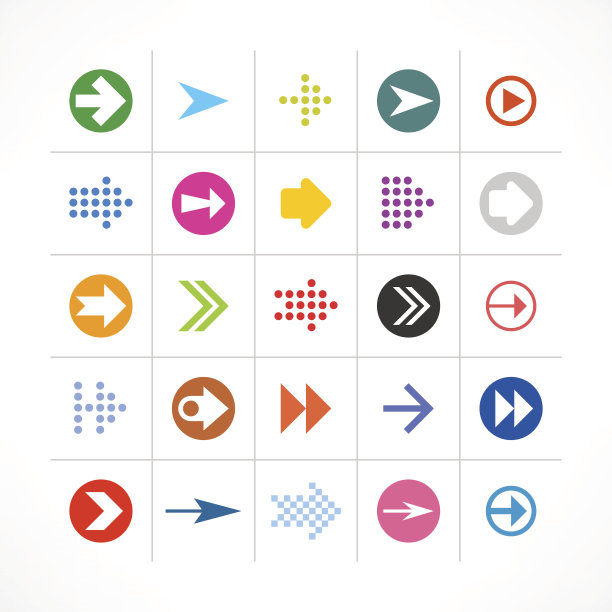 箭头标志网页按钮方向象形图颜色简单的最小图标图片下载