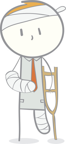 一名男子严重受伤，断了胳膊和腿图片下载