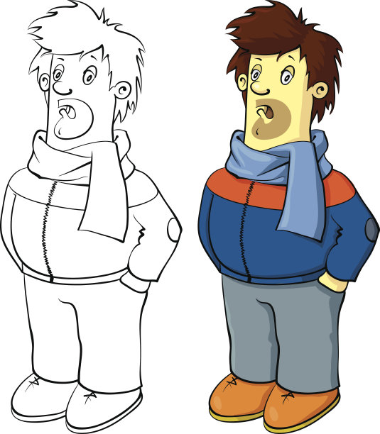 戴围巾的男人图片下载