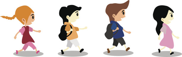 一群学童。图片下载