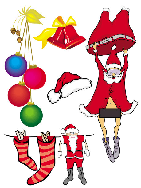 新年玩具和圣诞老人图片下载