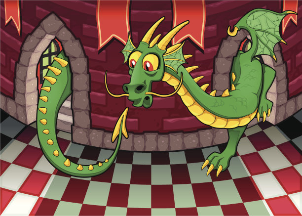 城堡里有龙。图片下载