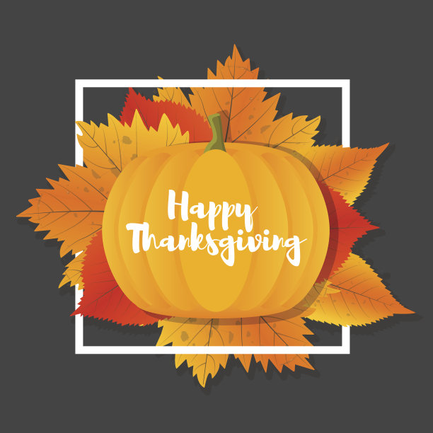 用南瓜庆祝感恩节快乐图片下载