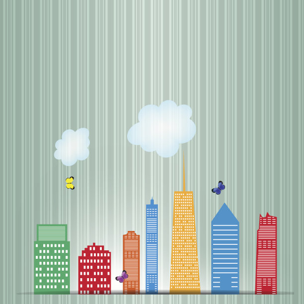 城市剪影矢量插画图片下载