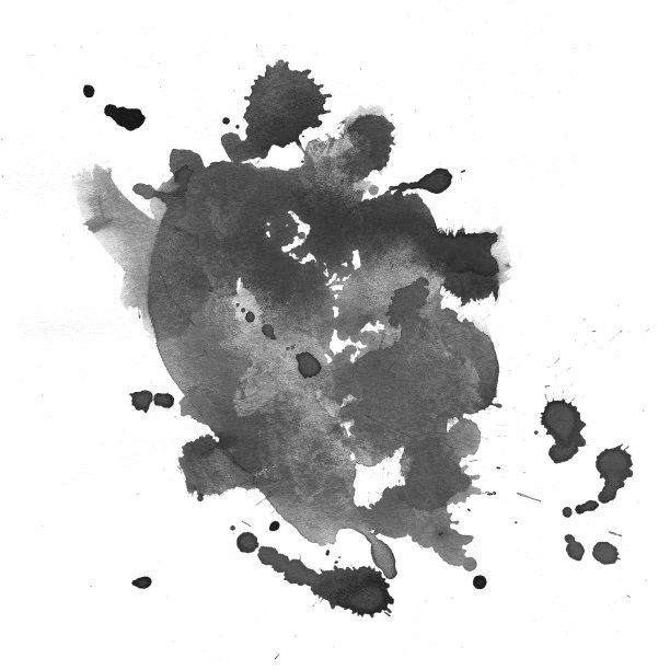 黑色抽象水彩艺术手绘在白色的背景图片下载