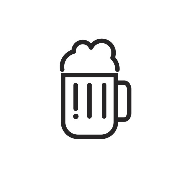 啤酒图标：细线设计，适用于网页和移动端图片下载