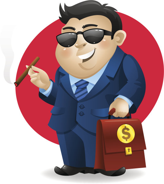 拿着手提箱，抽着雪茄的商人图片下载