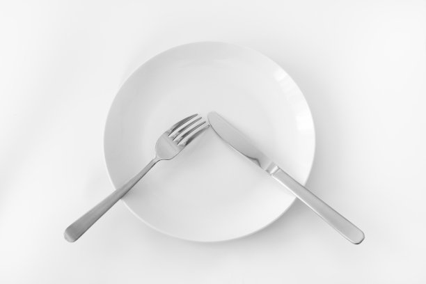盘子与叉和刀。图片下载